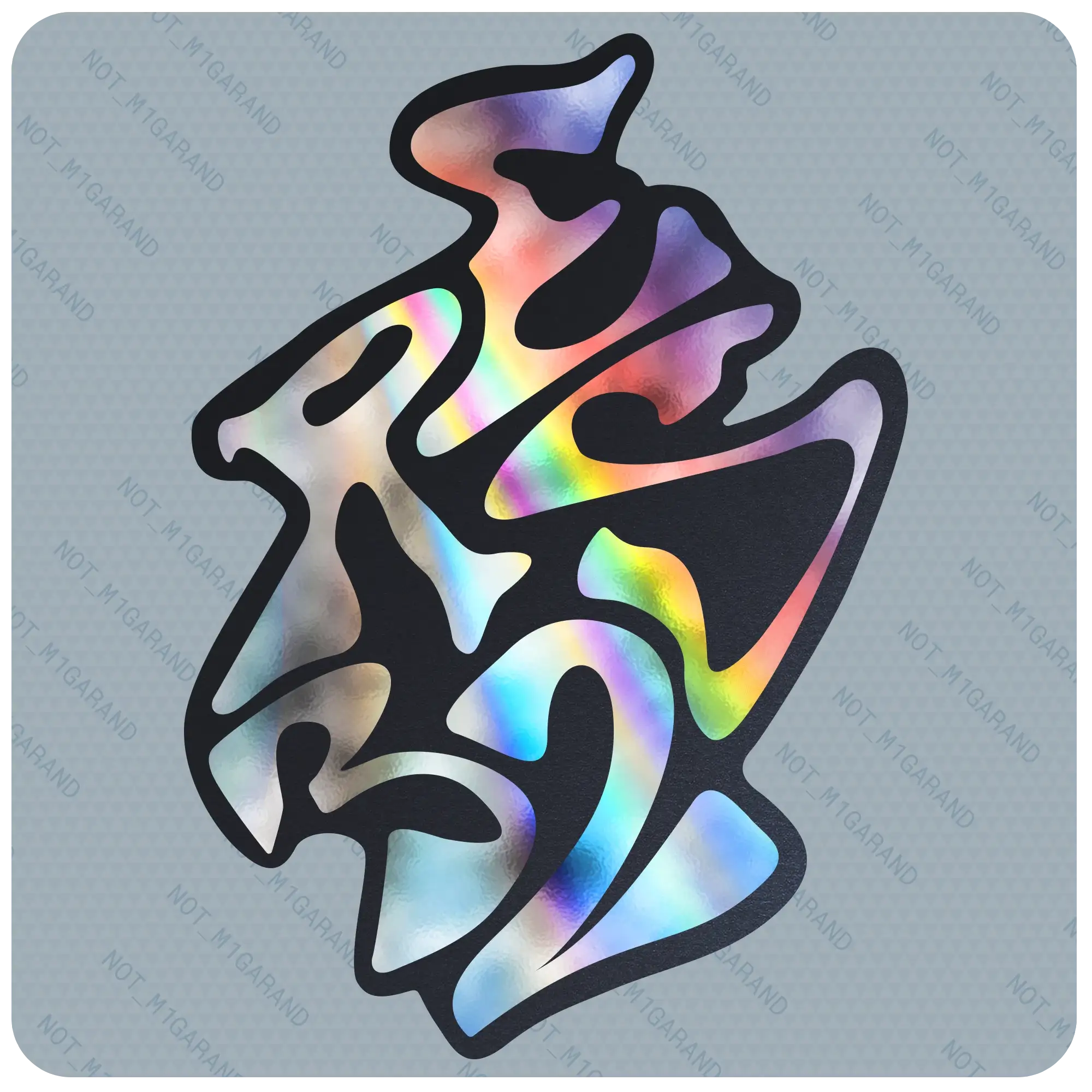Stickers holographiques low-poly modélisés sous Blender, rendu Cycles