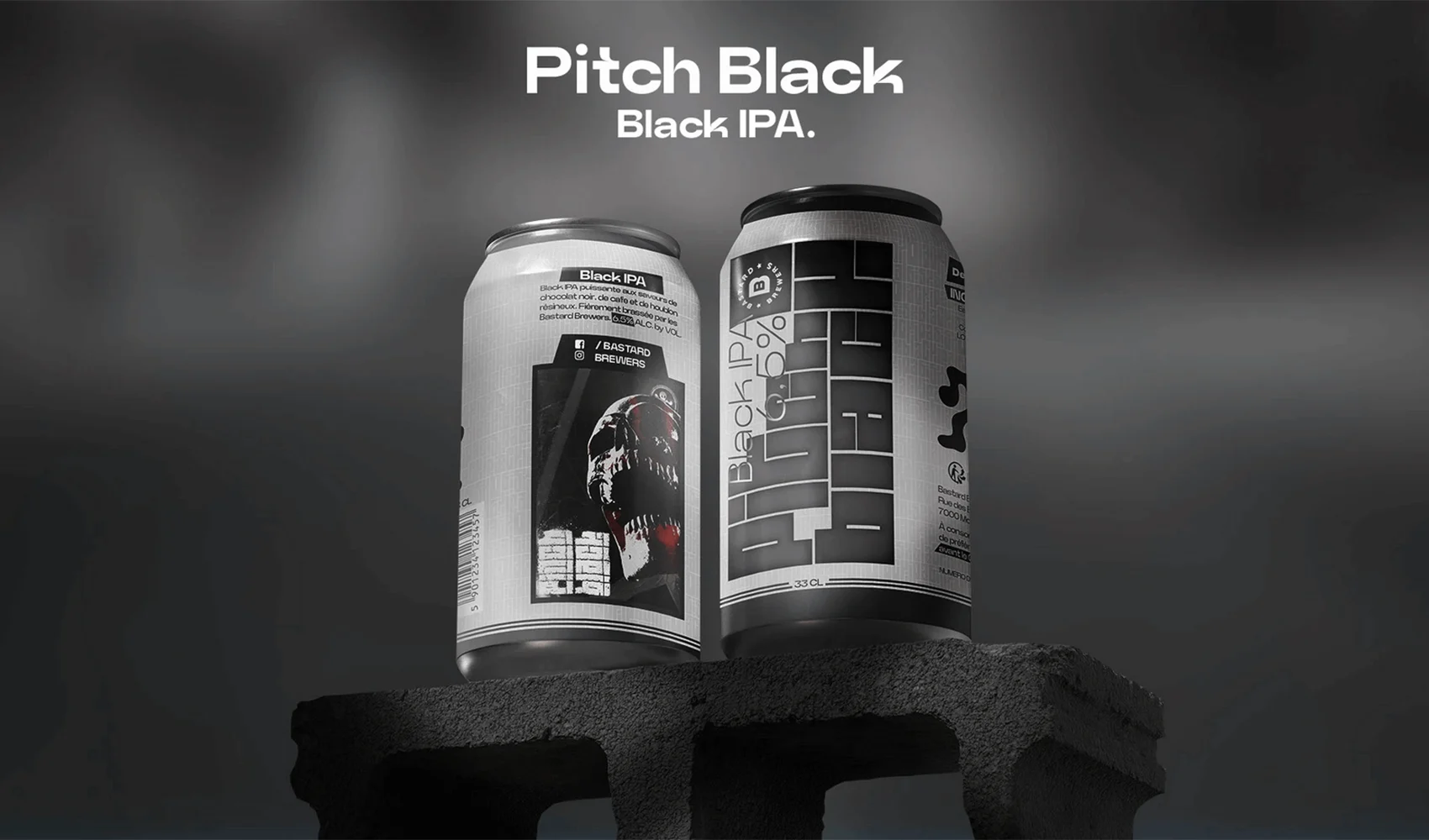 Identité graphique Bastard Brewers — packaging Black IPA